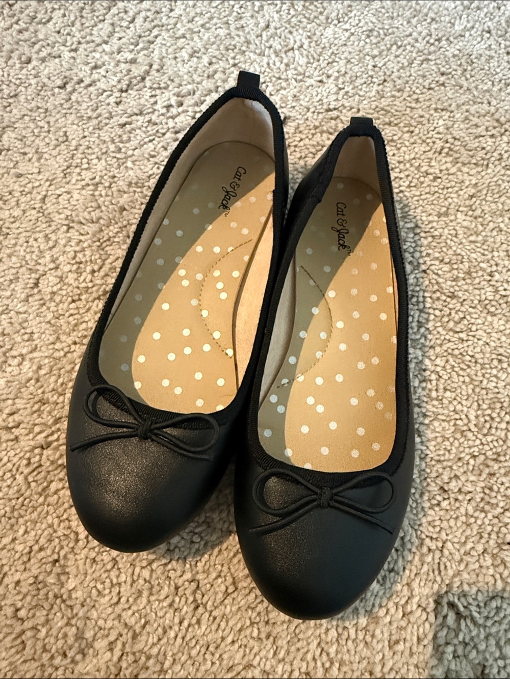 Cat & Jack Black Bow Ballet Flats